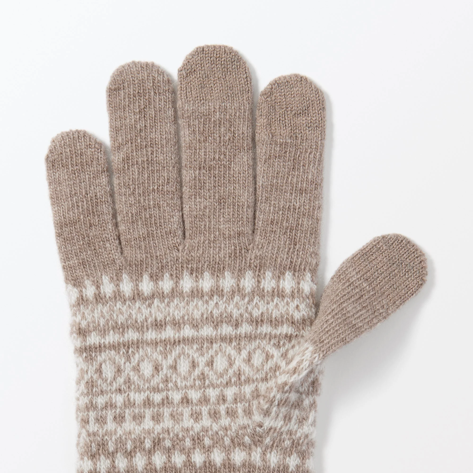 Wool Blend Patterned Touchscreen Gloves - Image 5