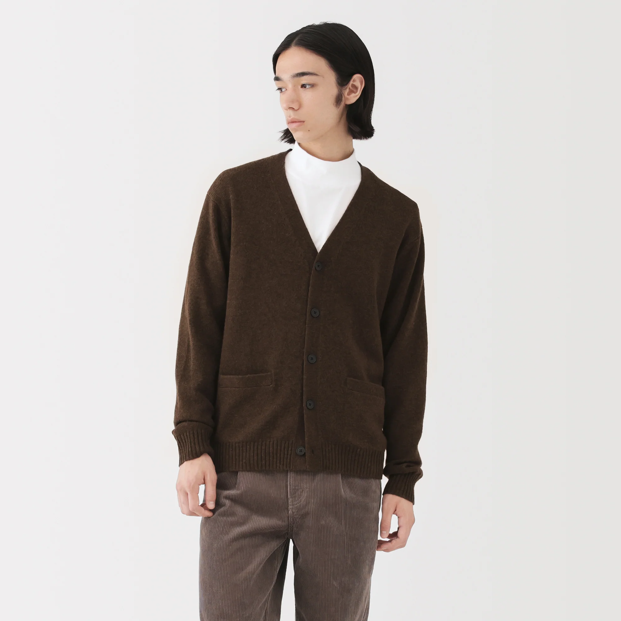 Wool V-Neck Cardigan - Image 3
