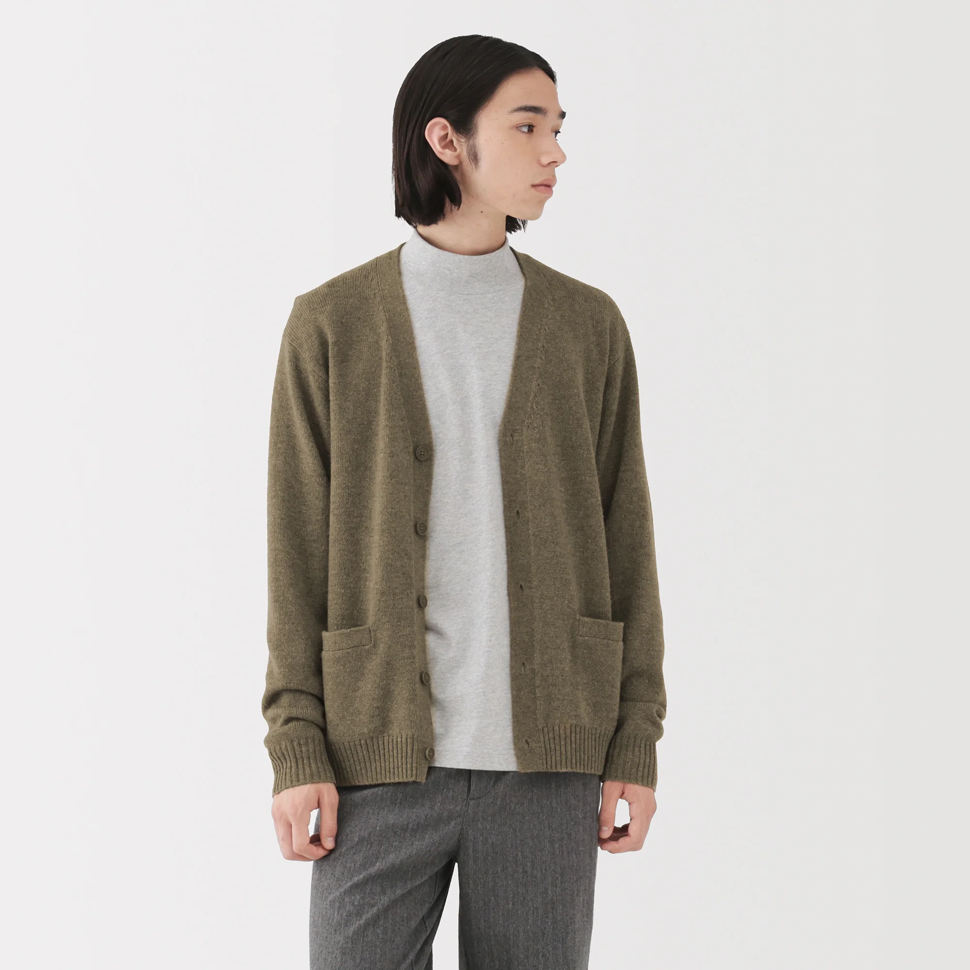 Wool V-Neck Cardigan - Image 35
