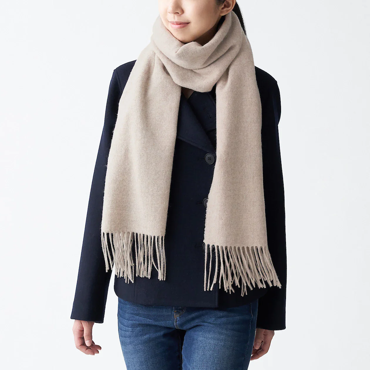 Wool Woven Large Stole 60x200cm
