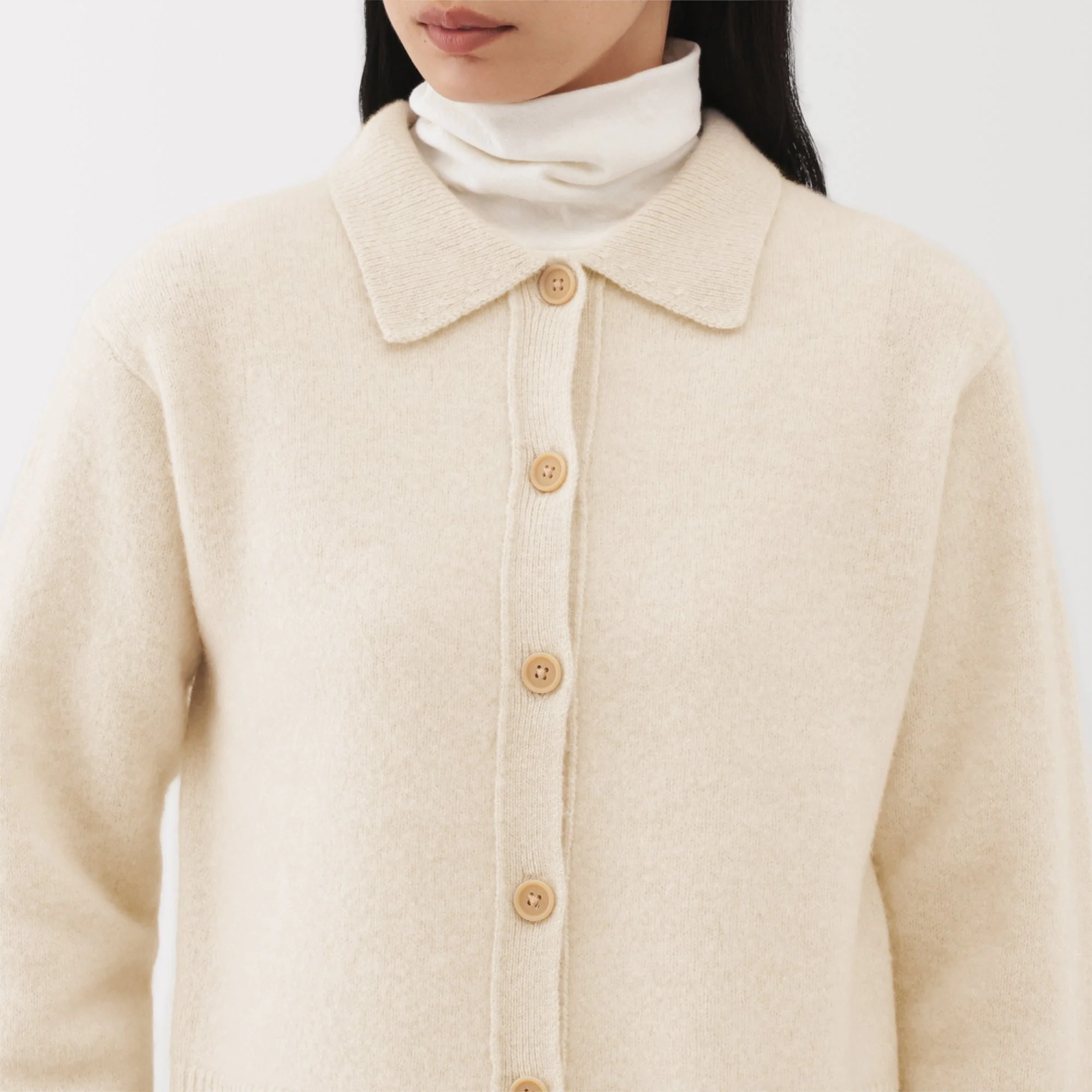 Labo Yak Wool Collared Cardigan - Image 7